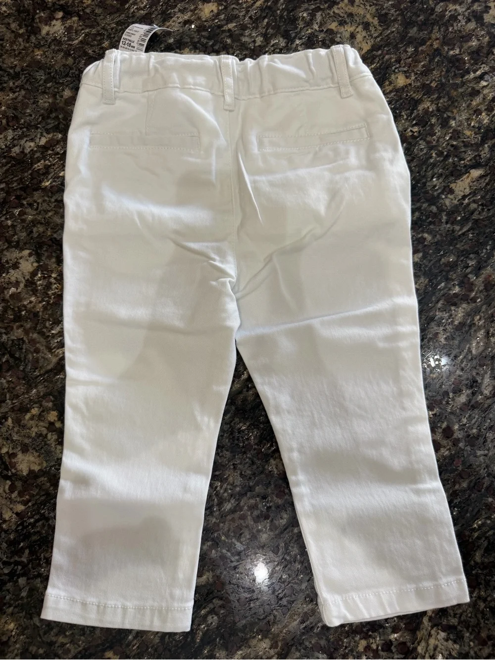 NWT The Children's Place White Skinny Stretch Chino Baby Pants - 12-18M